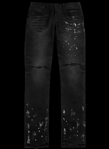 PURPLE WHITE PAINT JEANS
