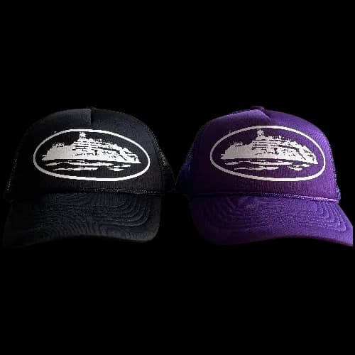 cORTEIZ TRUCKER CAP BLACK-PURPLE