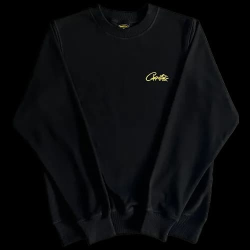 corteiz Crewneck Alcatraz Basic black-yellow