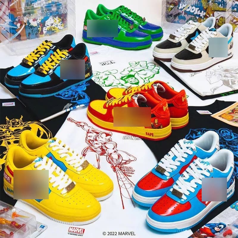 Putian Chunyuan BAPESTA full range of ape head co-branded Marvel patent leather thick-soled height-enhancing low-top men's and women's sneakers