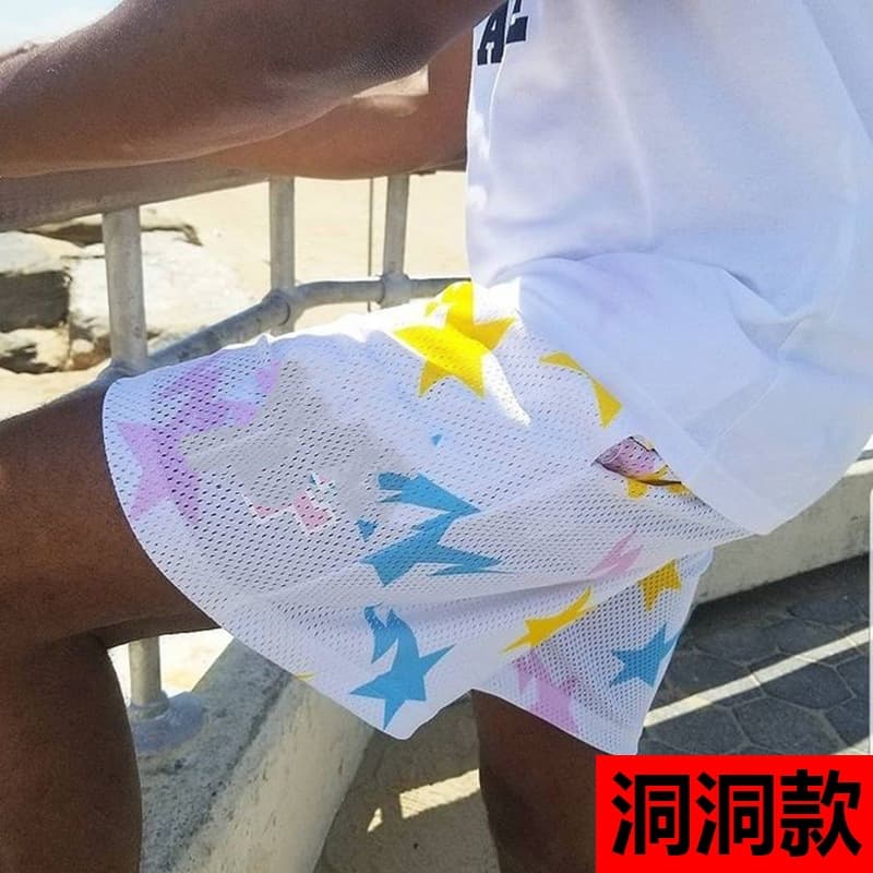 EE American casual shorts fitness men's muscle sports shorts trendy beach pants mesh breathable cross-border supply