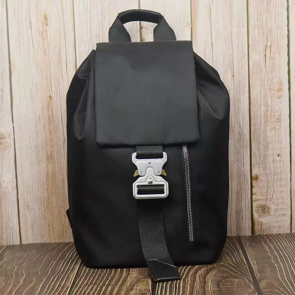 2024 new 1017alyx9sm black nylon cloth backpack tactical function buckle backpack for men and women couples trend