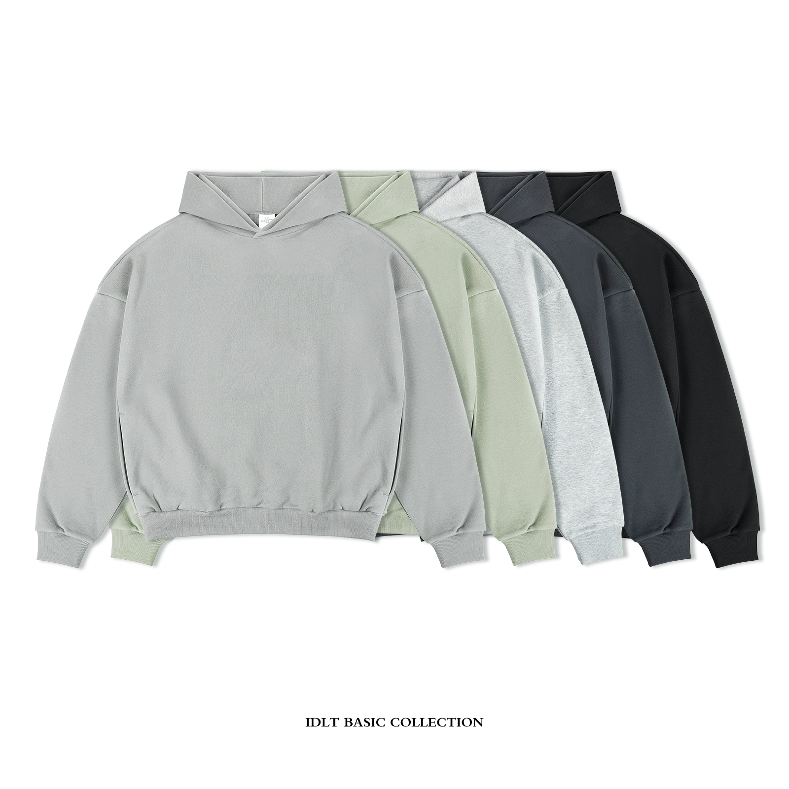 IDLT Profile Hoodie 400g Drop Shoulder Loose Sweater Cotton Basic Style Men and Women's Trend Original Street All-match ins