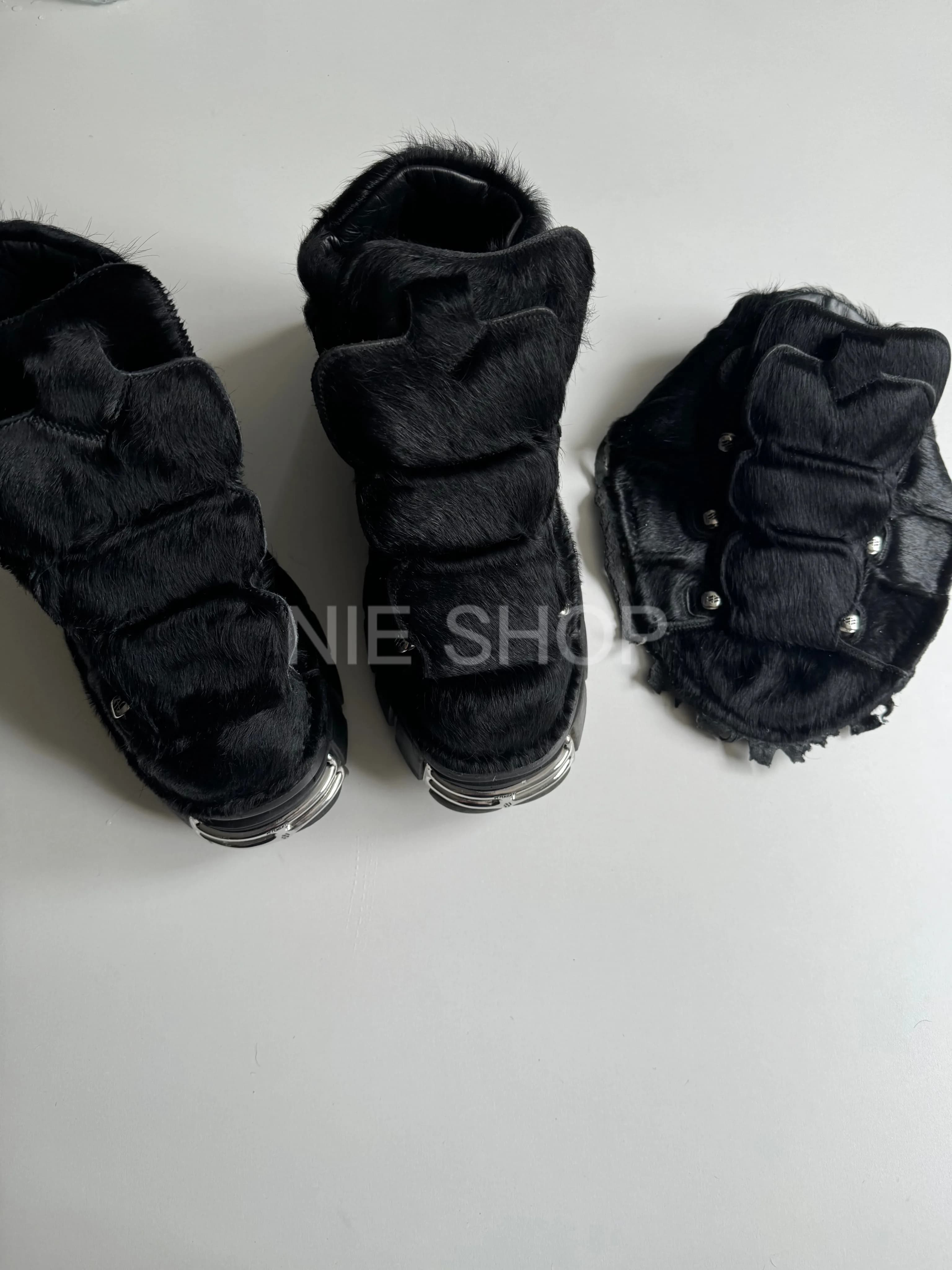 Independent vet joint vetements shoes horse hair punk y2k subculture metal thick-soled shoes top men's Bi Ru